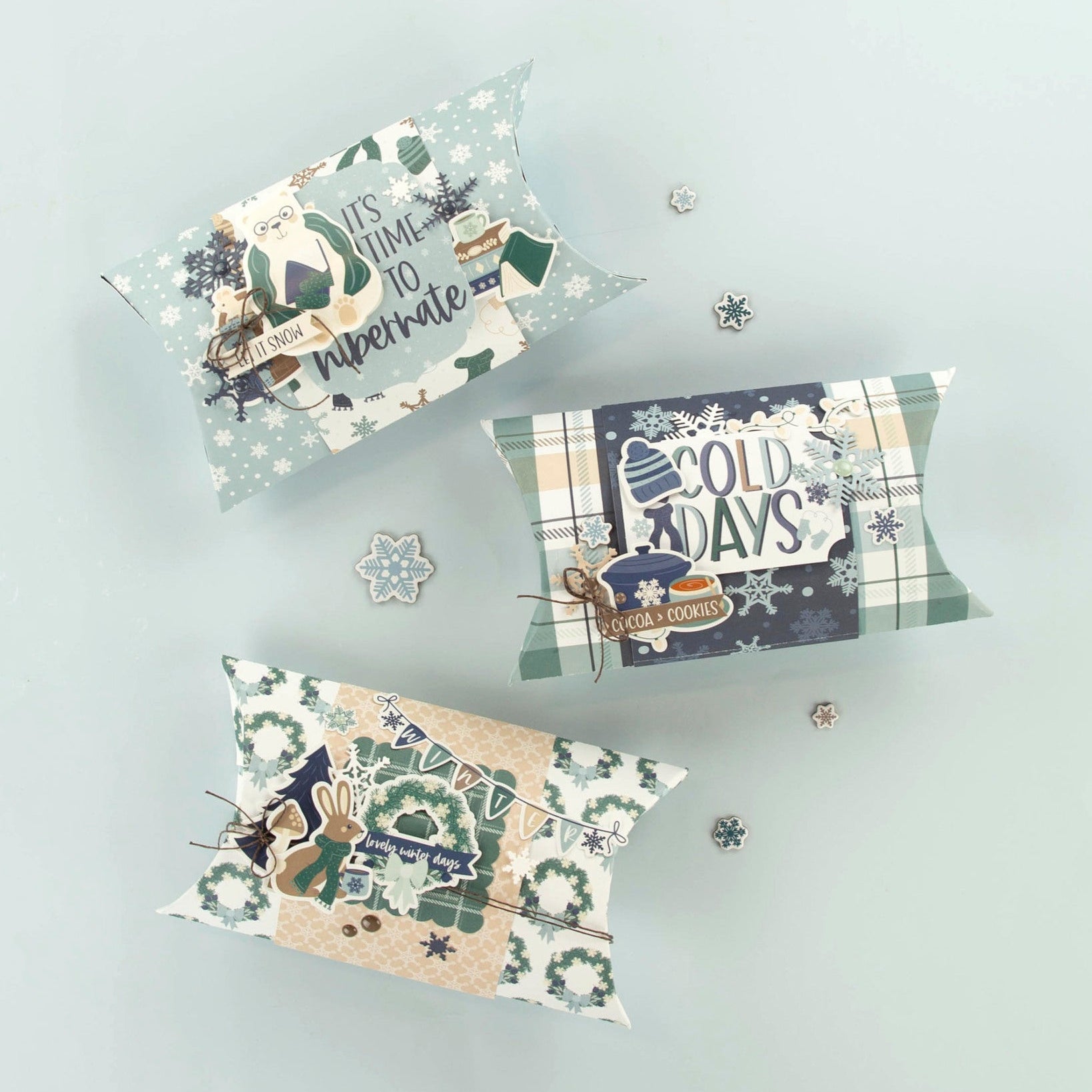 Echo Park Snow Day 6 x 6 Mega Paper Pad sd469031 Christmas Gift Boxes