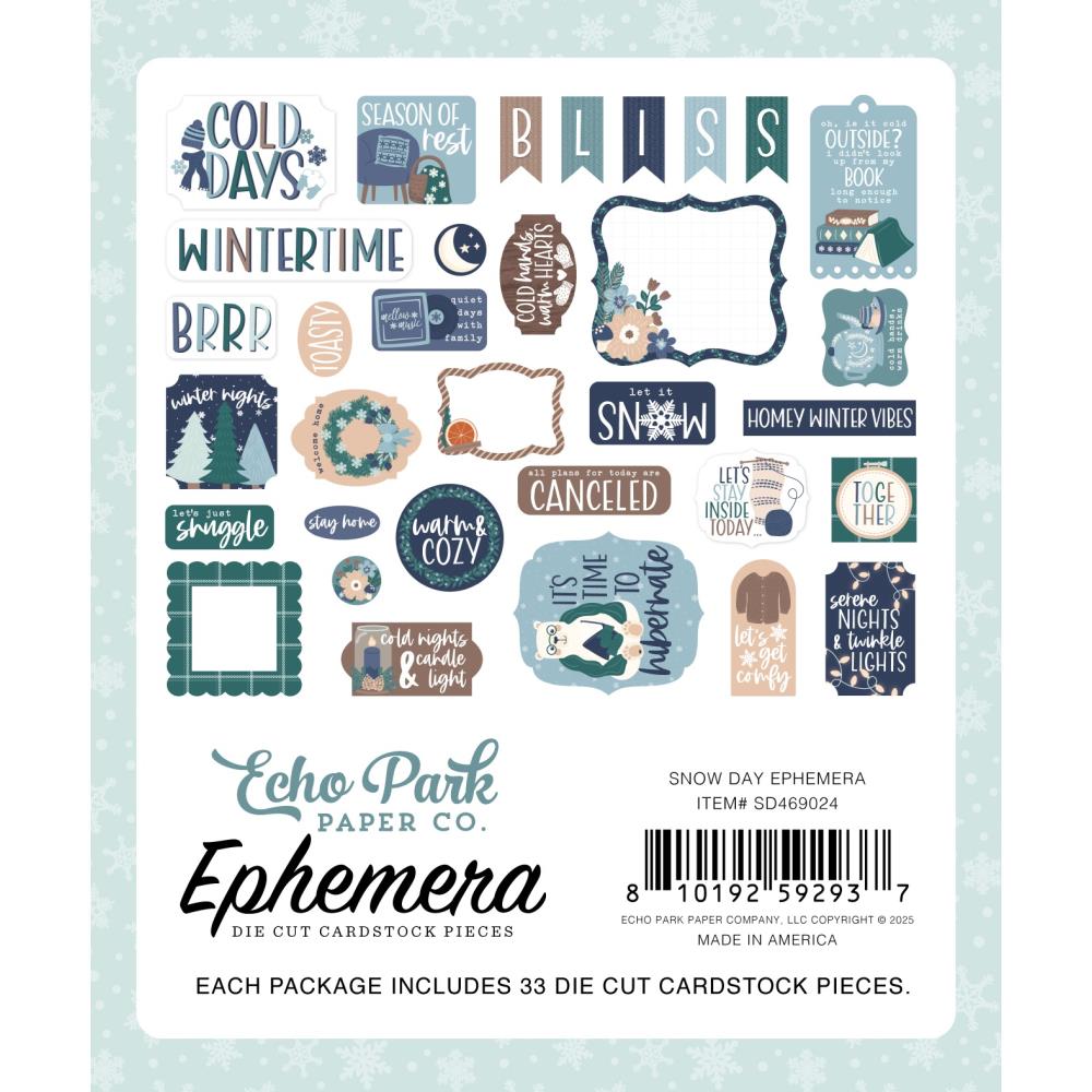 Echo Park Snow Day Ephemera sd469024 Packaging View