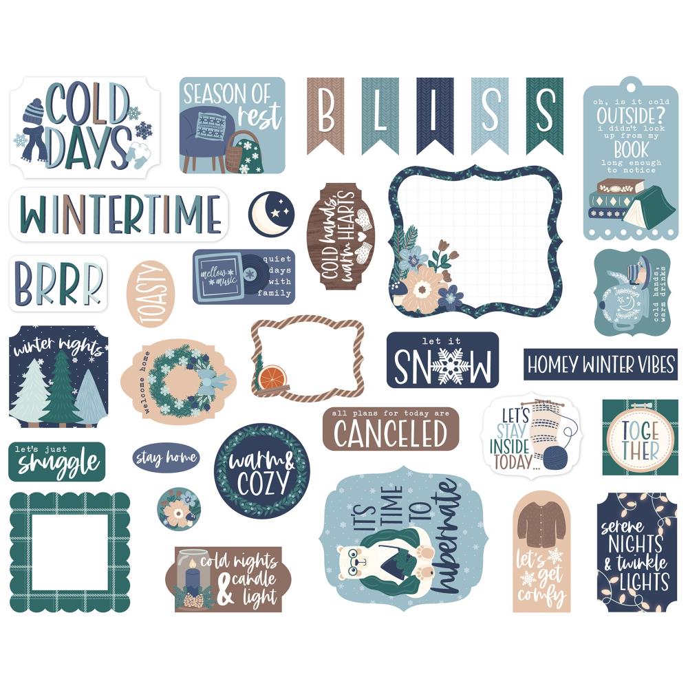 Echo Park Snow Day Ephemera sd469024 Winter Sentiments