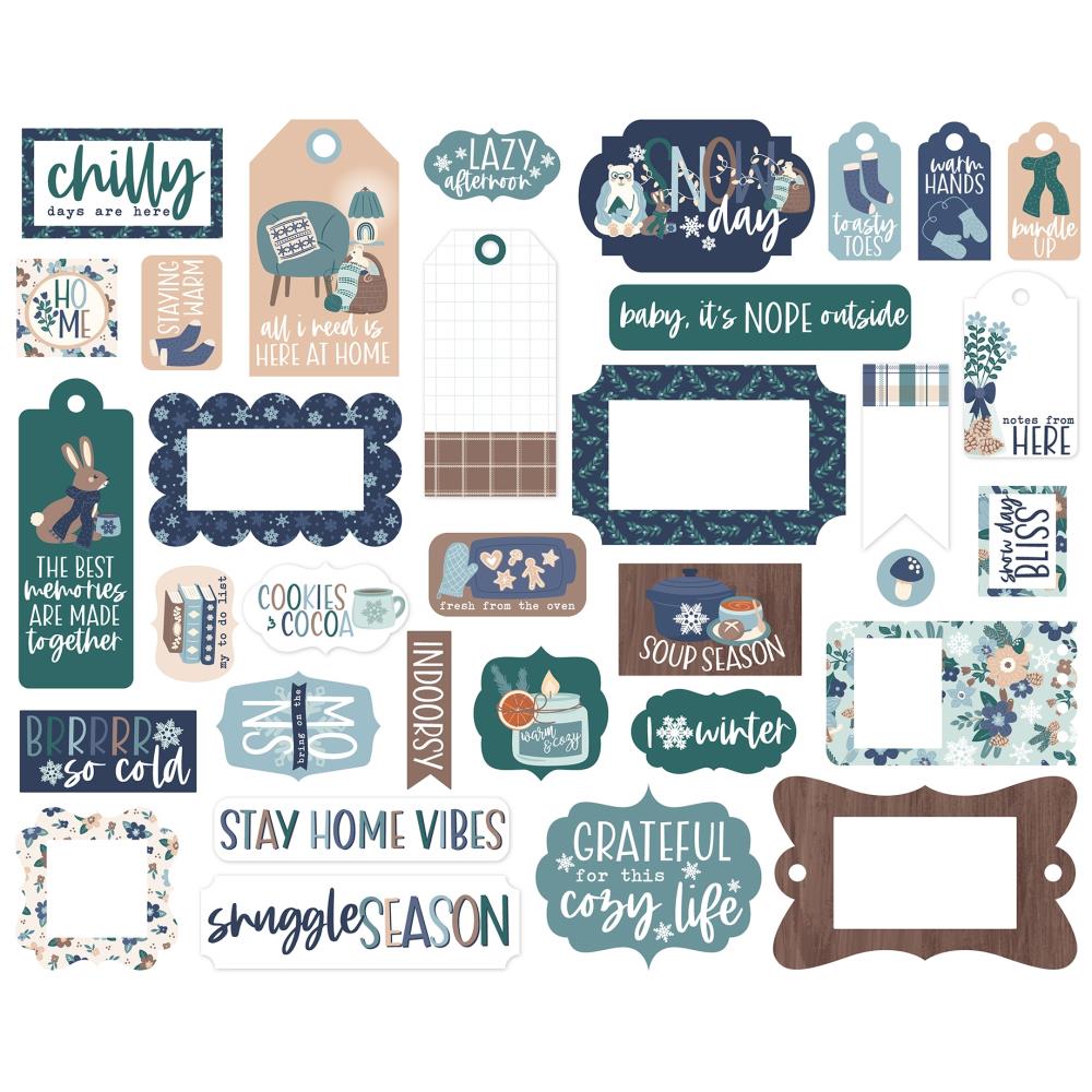 Echo Park Snow Day Frames And Tags sd469025 Winter Sentiments