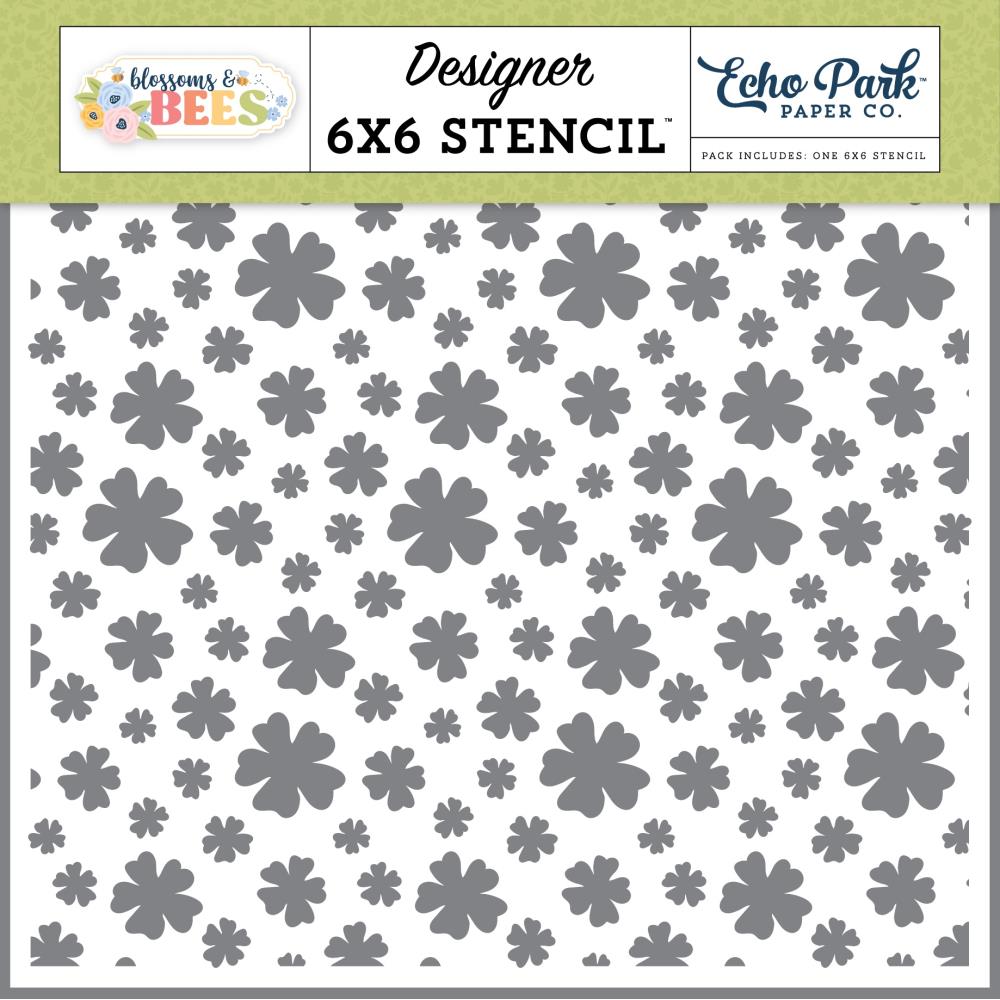 Echo Park Spring Fever Floral 6 x 6 Stencil blb413036