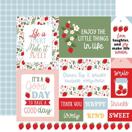 Echo Park Strawberry Fields 12 x 12 Collection Kit sf503016 Enjoy The Little Things In Life