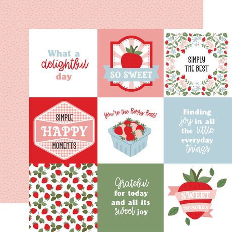 Echo Park Strawberry Fields 12 x 12 Collection Kit sf503016 Simple Happy Moments