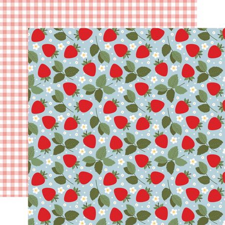 Echo Park Strawberry Fields 12 x 12 Collection Kit sf503016 Summer Plaid