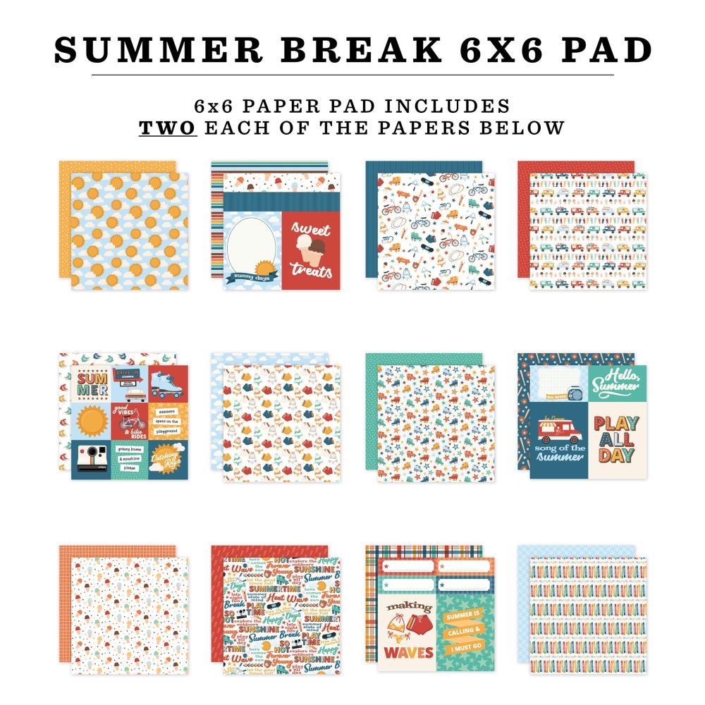 Echo Park Summer Break 6 x 6 Paper Pad sbr426023 Detailed Image