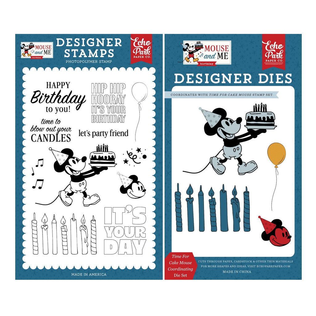 Echo Park Time For Cake Mouse Clear Stamps And Dies Bundle