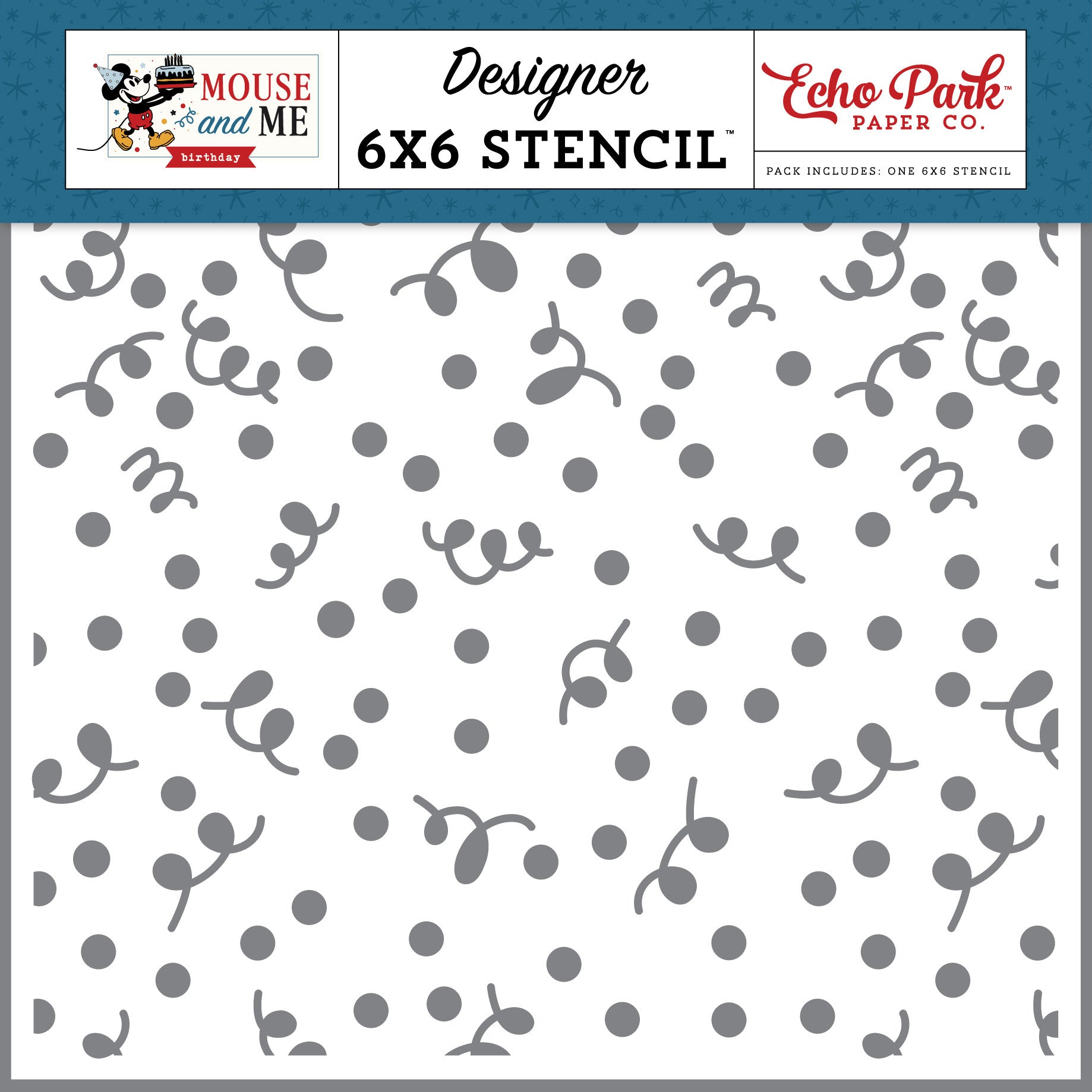 Echo Park Time To Party Confetti 6 x 6 Stencil mmb509034