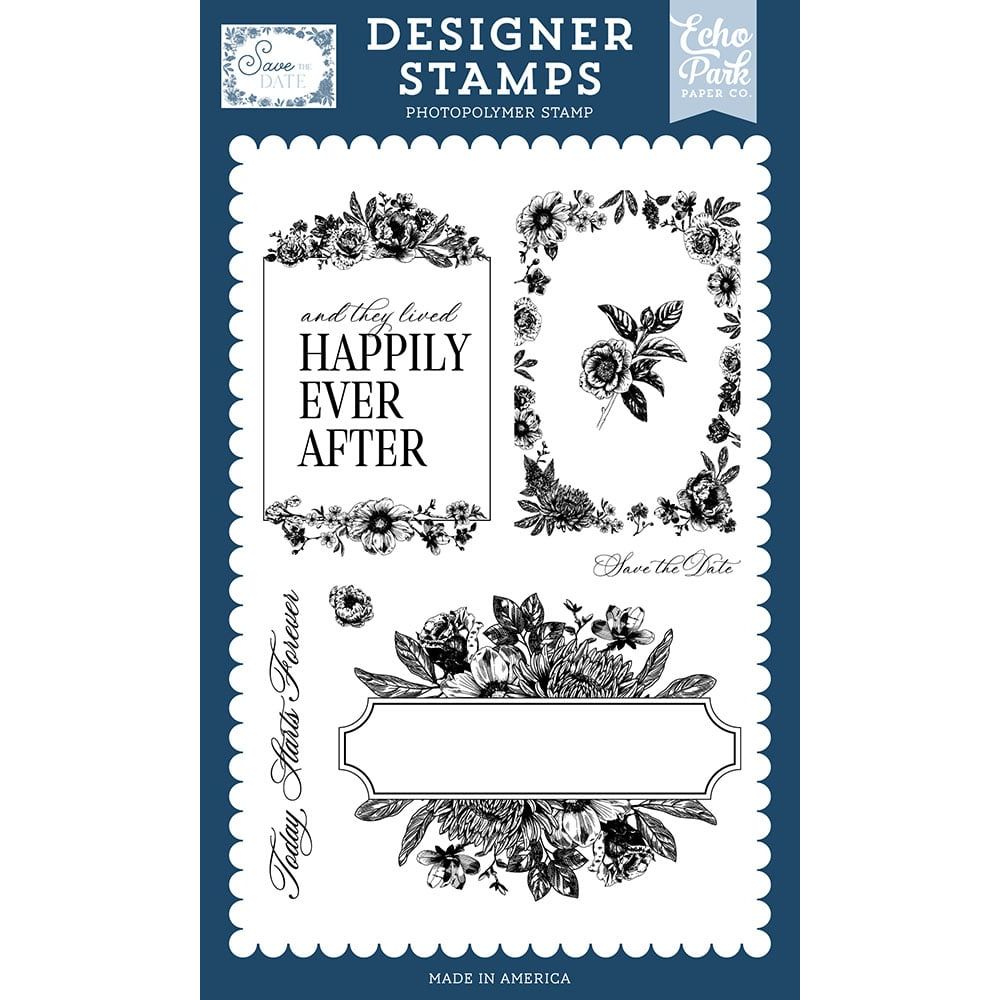 Echo Park Today Starts Forever Clear Stamps std498046 Happily Ever After