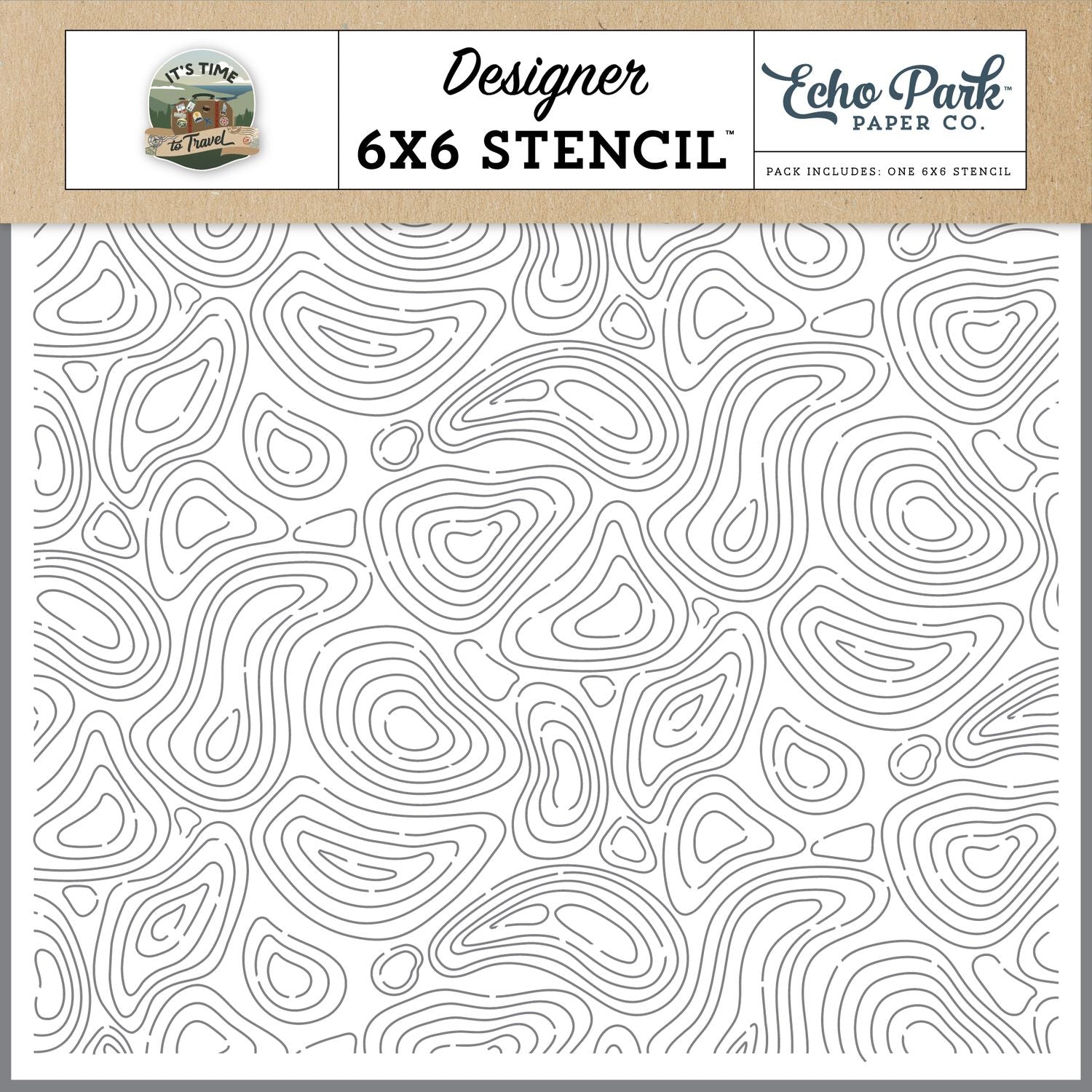 Echo Park Topographic Map 6 x 6 Stencil ttt494034