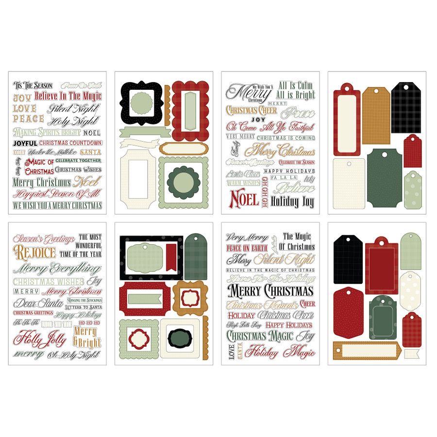 Echo Park Vintage Christmas Phrases Sticker Book vcp531029 Holiday Sentiments