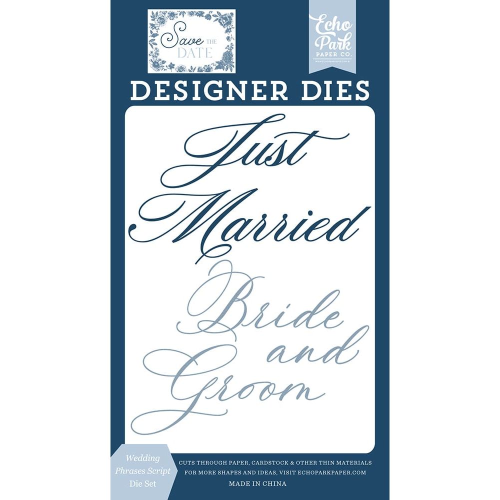 Echo Park Wedding Phrases Script Dies std498040 Just Married Bride And Groom