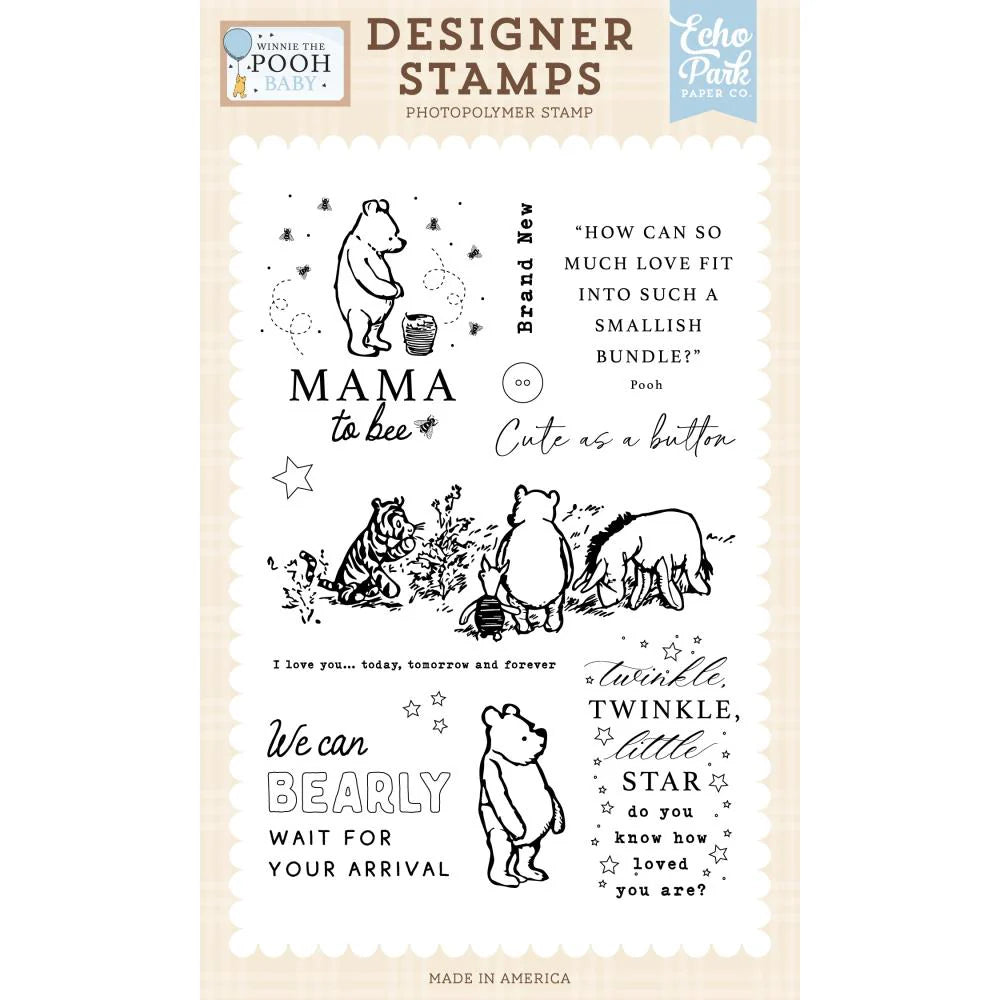 Echo Park Winnie Baby Phrases Stamps And Dies Bundle WPB442044