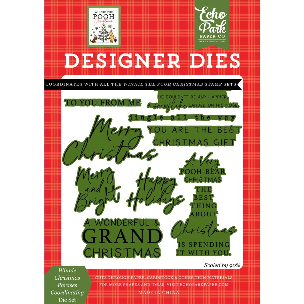 Echo Park Winnie Christmas Phrases Dies wpc386047