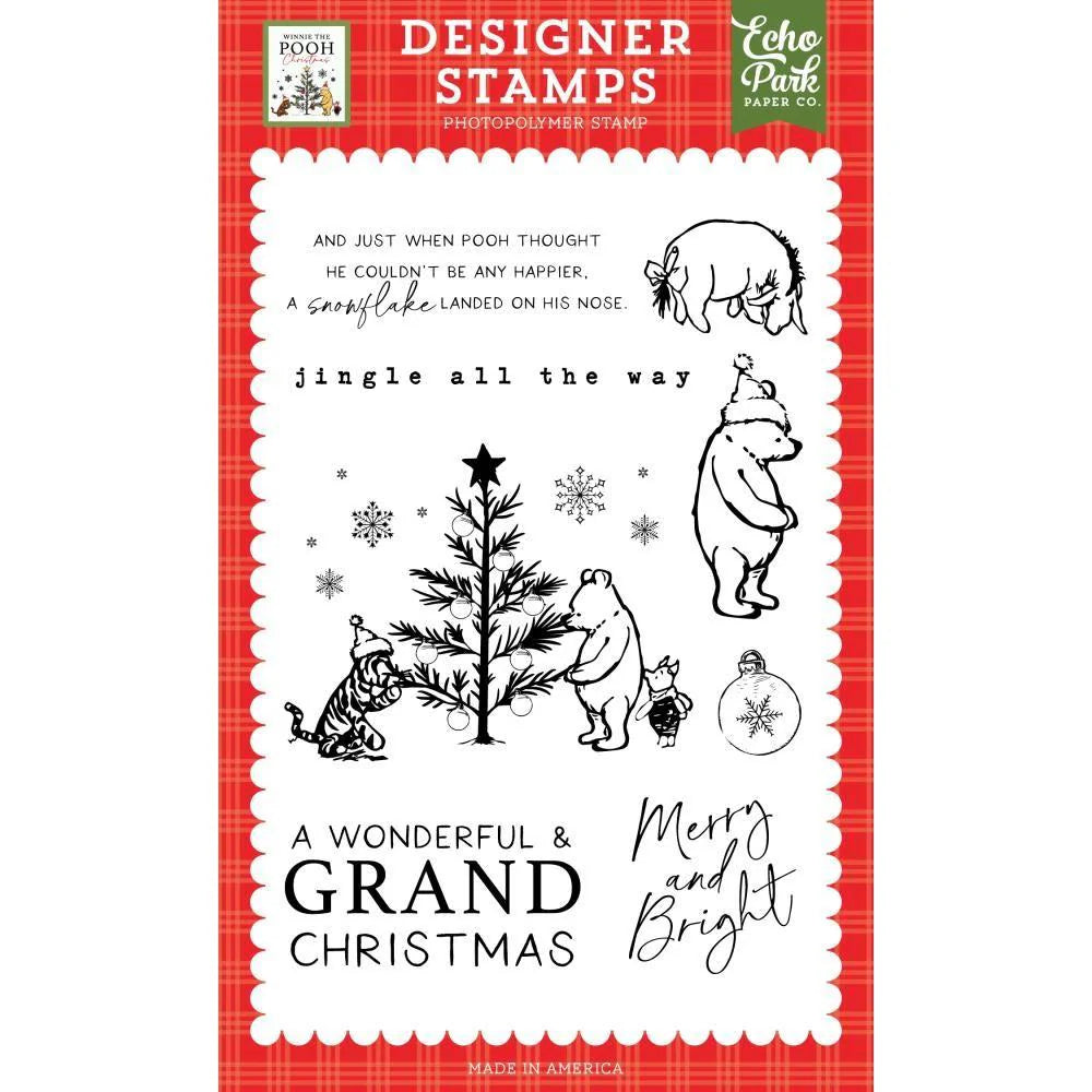Echo Park Winnie Christmas Phrases Stamps And Dies Bundle WPC386044