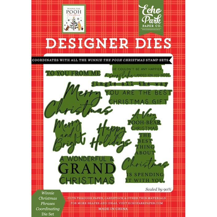Echo Park Winnie Christmas Phrases Stamps And Dies Bundle WPC386047