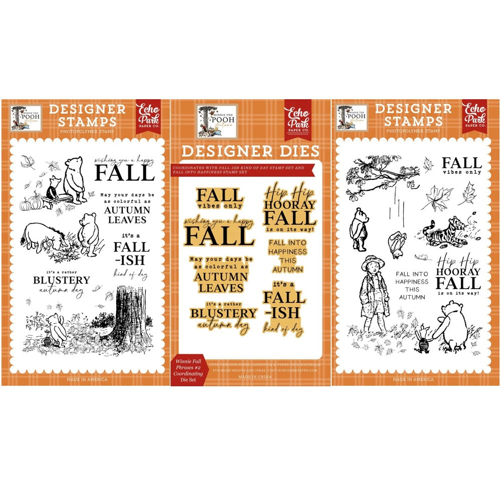 Echo Park Winnie Fall Phrases 2 Dies And Stamps Bundle