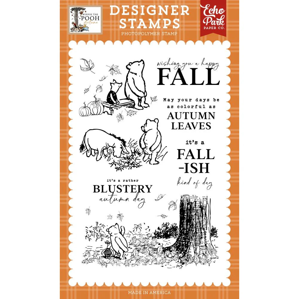 Echo Park Winnie Fall Phrases 2 Dies And Stamps Bundle wpa453048 Fallish Kind of Day