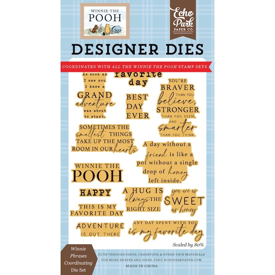 Echo Park Winnie Phrases Stamps And Dies Bundle WTP363038