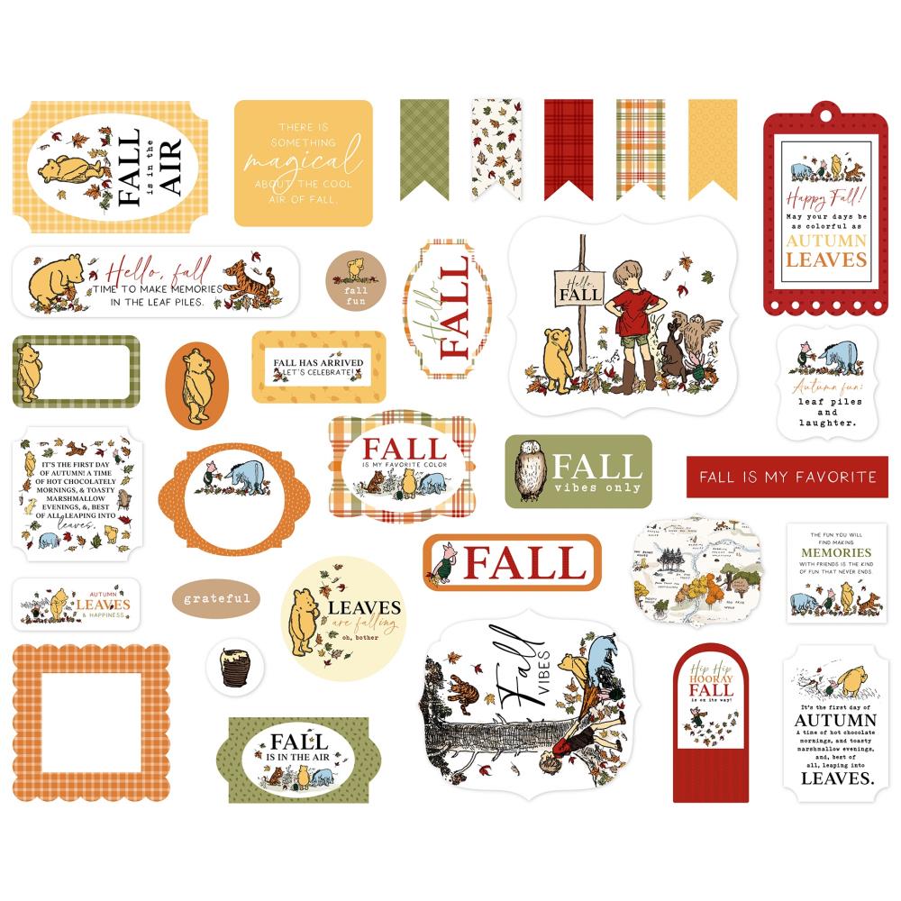 Echo Park Winnie The Pooh Autumn Ephemera wpa453024 Fall Sentiments