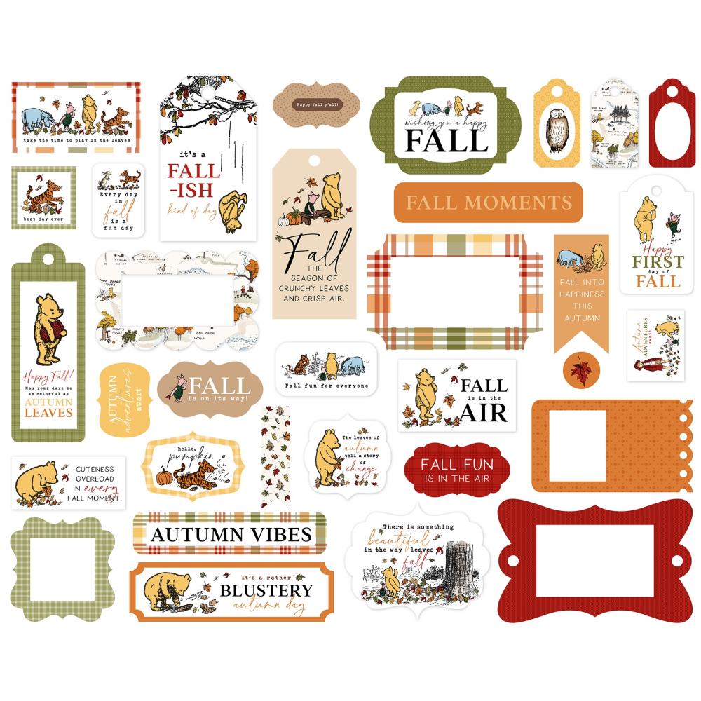 Echo Park Winnie The Pooh Autumn Frames And Tags wpa453025 Fall Sentiments