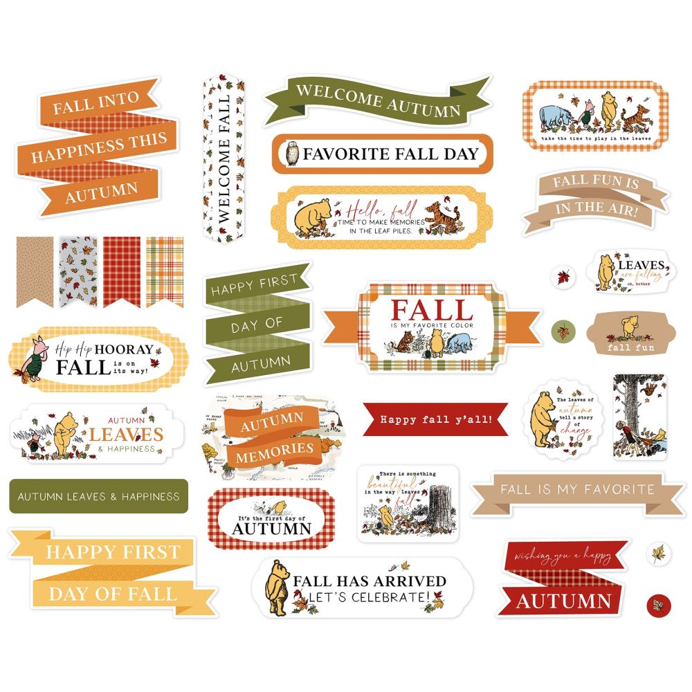 Echo Park Winnie The Pooh Autumn Titles And Phrases wpa453032 Fall Sentiments
