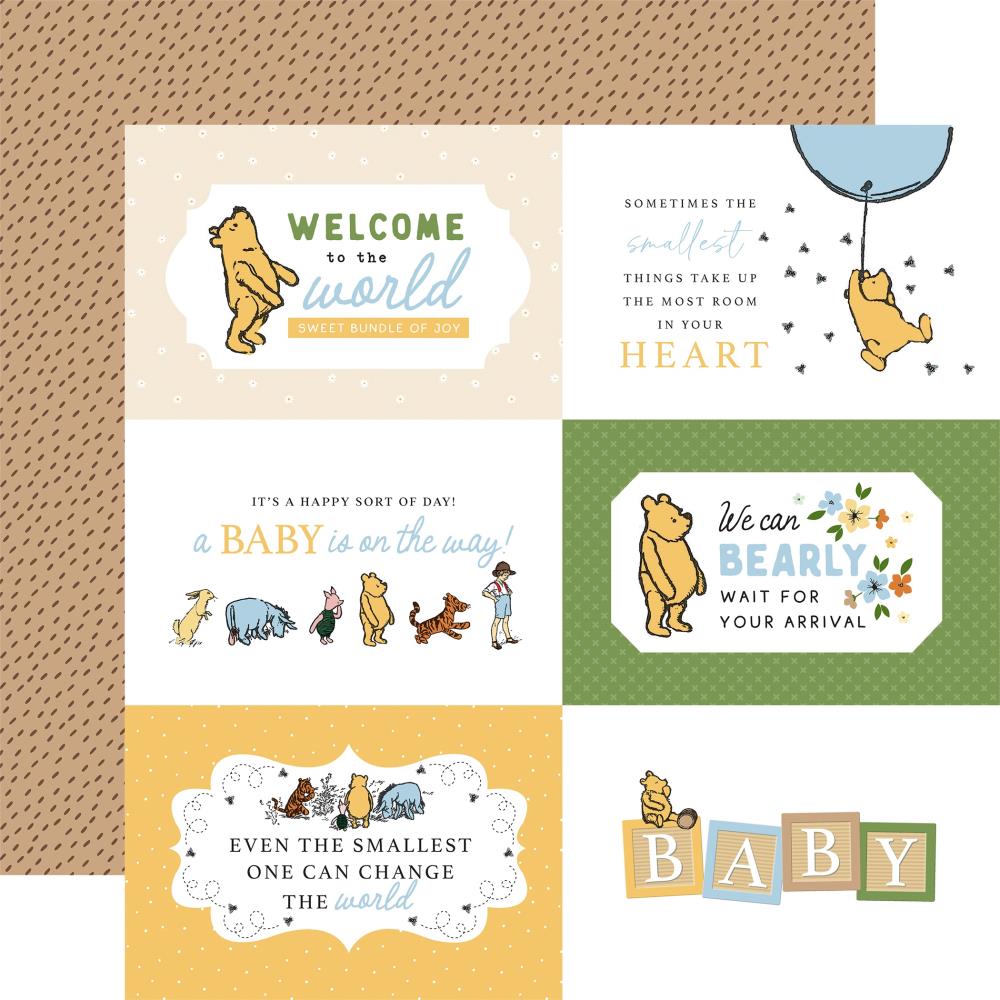 Echo Park Winnie The Pooh Baby 12 x 12 Collection Kit wpb442016 6X4 Journaling Cards