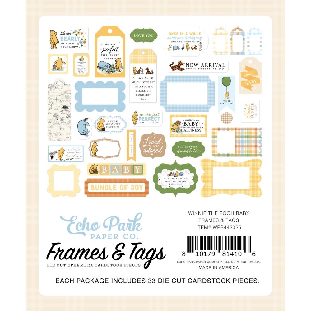 Echo Park Winnie The Pooh Baby Frames And Tags wpb442025 Packaging Image