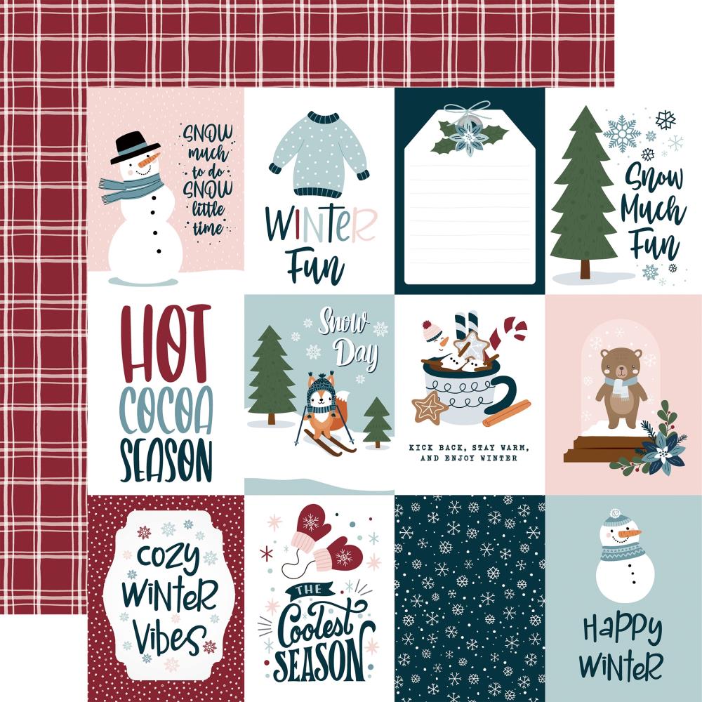 Echo Park Winter Fun 12 x 12 Collection Kit wf468016 3x4 Journaling Cards