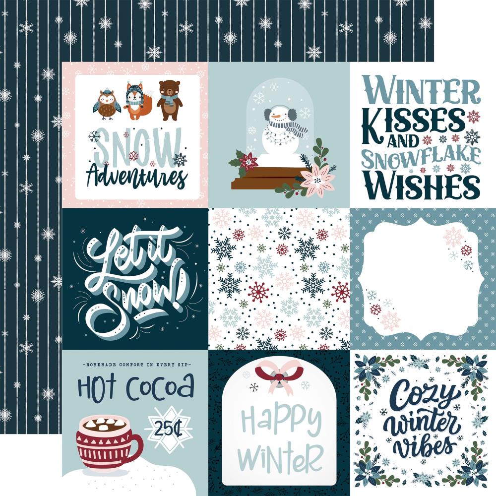 Echo Park Winter Fun 12 x 12 Collection Kit wf468016 4x4 Journaling Cards