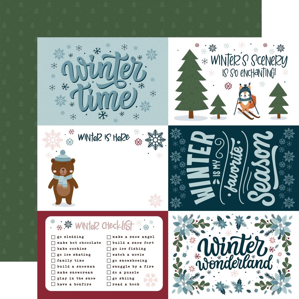 Echo Park Winter Fun 12 x 12 Collection Kit wf468016 6x4 Journaling Cards