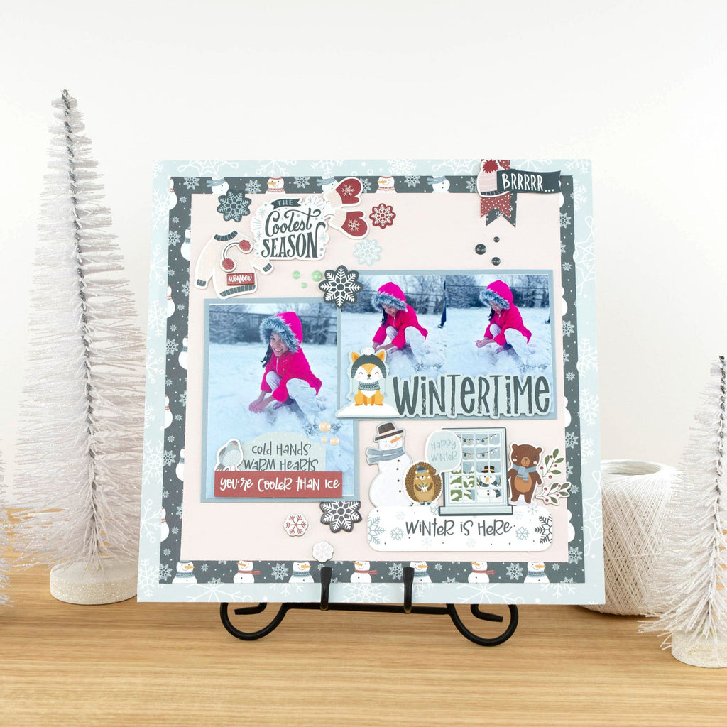 Echo Park Winter Fun 12 x 12 Collection Kit wf468016 Play In The Snow Layout