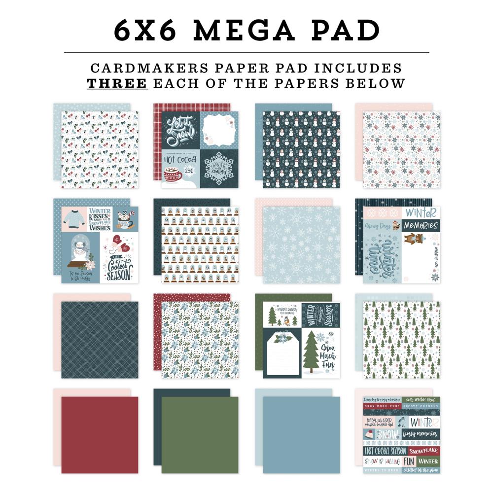 Echo Park Winter Fun 6 x 6 Mega Paper Pad wf468031 Detailed Images