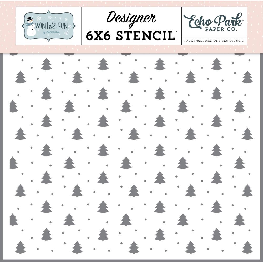 Echo Park Winter Pine Trees 6 x 6 Stencil wf468034