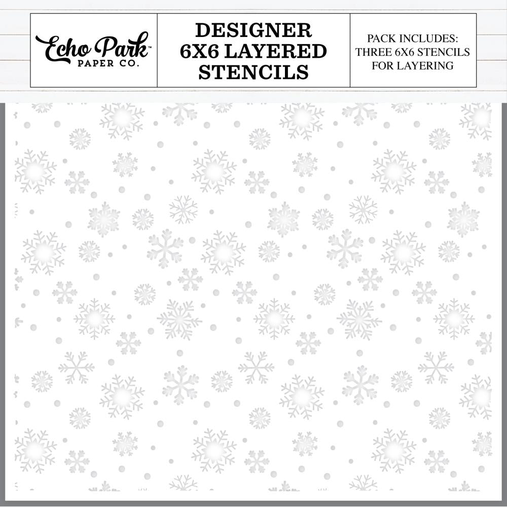 Echo Park Winter Snowflake Sky 6 x 6 Stencils epstencil103