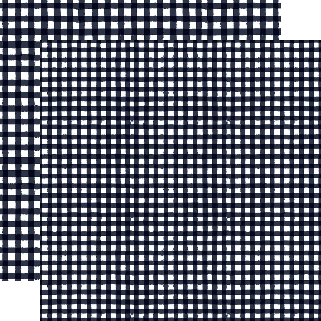 Echo Park Winter Watercolor Gingham 12 x 12 Collection Kit wgw523016 Navy