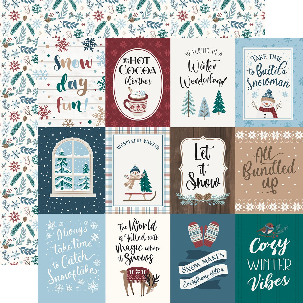 Echo Park Wonderful Winter Days 12 x 12 Collection Kit wwd539016 Journaling Cards