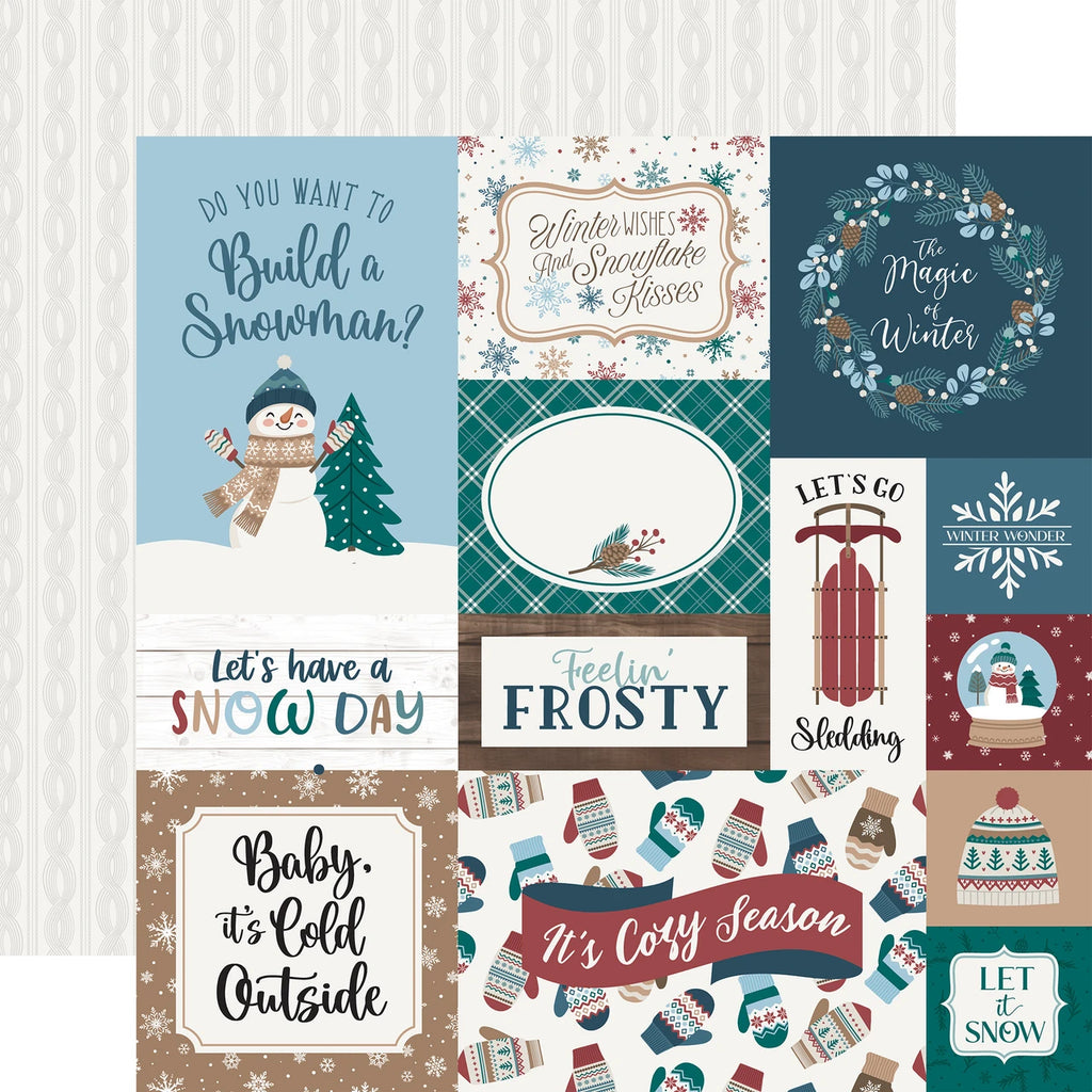 Echo Park Wonderful Winter Days 12 x 12 Collection Kit wwd539016 Snow Sentiments