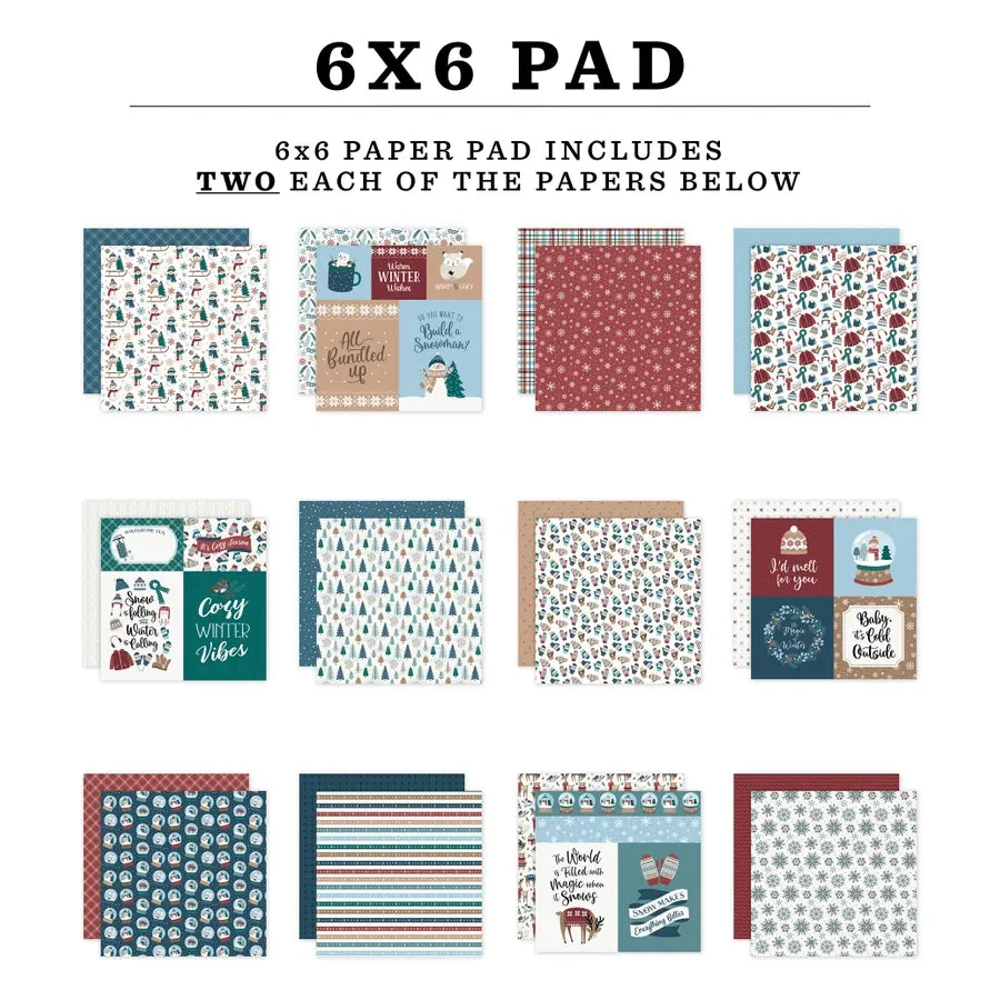 Echo Park Wonderful Winter Days 6 x 6 Paper Pad wwd539023 Cozy Vibes Images