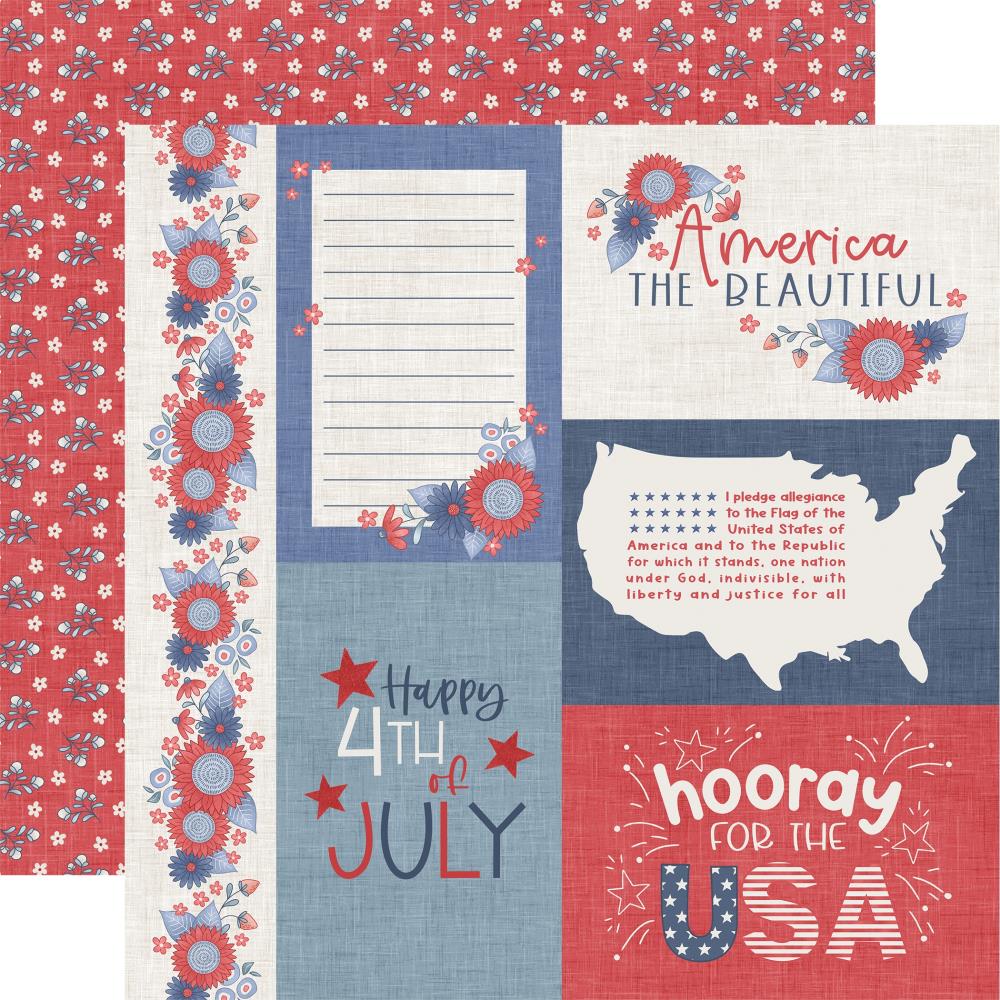 Echo Park Yankee Doodle 12 x 12 Collection Kit yd435016 Brave Journaling Cards