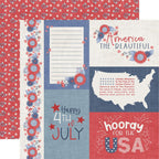Echo Park Yankee Doodle 12 x 12 Collection Kit yd435016 Brave Journaling Cards