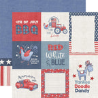 Echo Park Yankee Doodle 12 x 12 Collection Kit yd435016 USA Journaling Cards