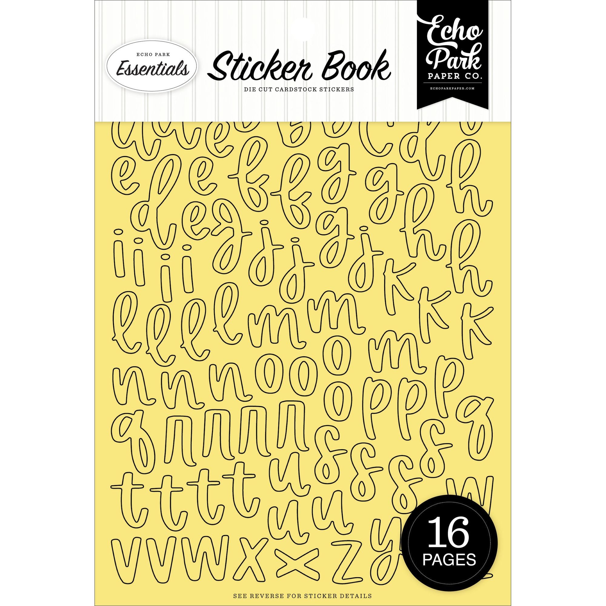 Echo Park Yellow And Orange Alpha Sticker Book ye530029