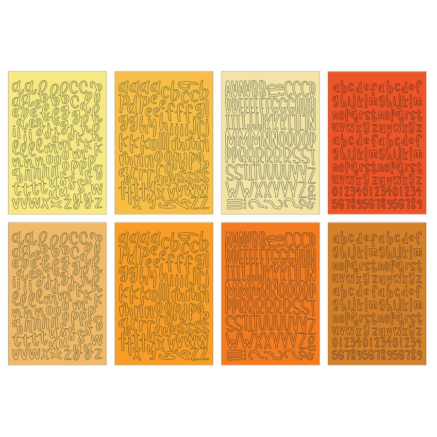 Echo Park Yellow And Orange Alpha Sticker Book ye530029 Alphabet Fonts