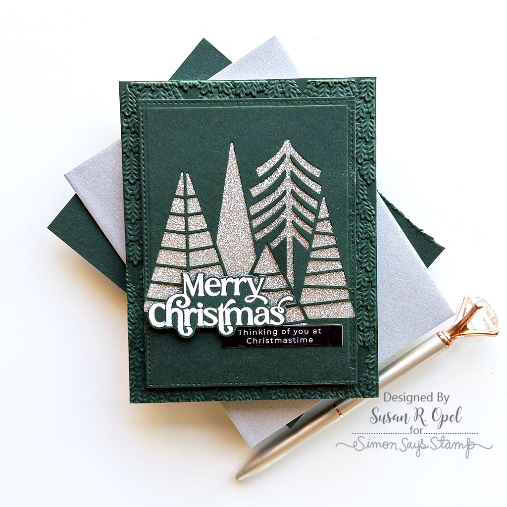 Simon Says Stamp Electric Tree Outlines Wafer Dies s900 All The Joy Christmas Card