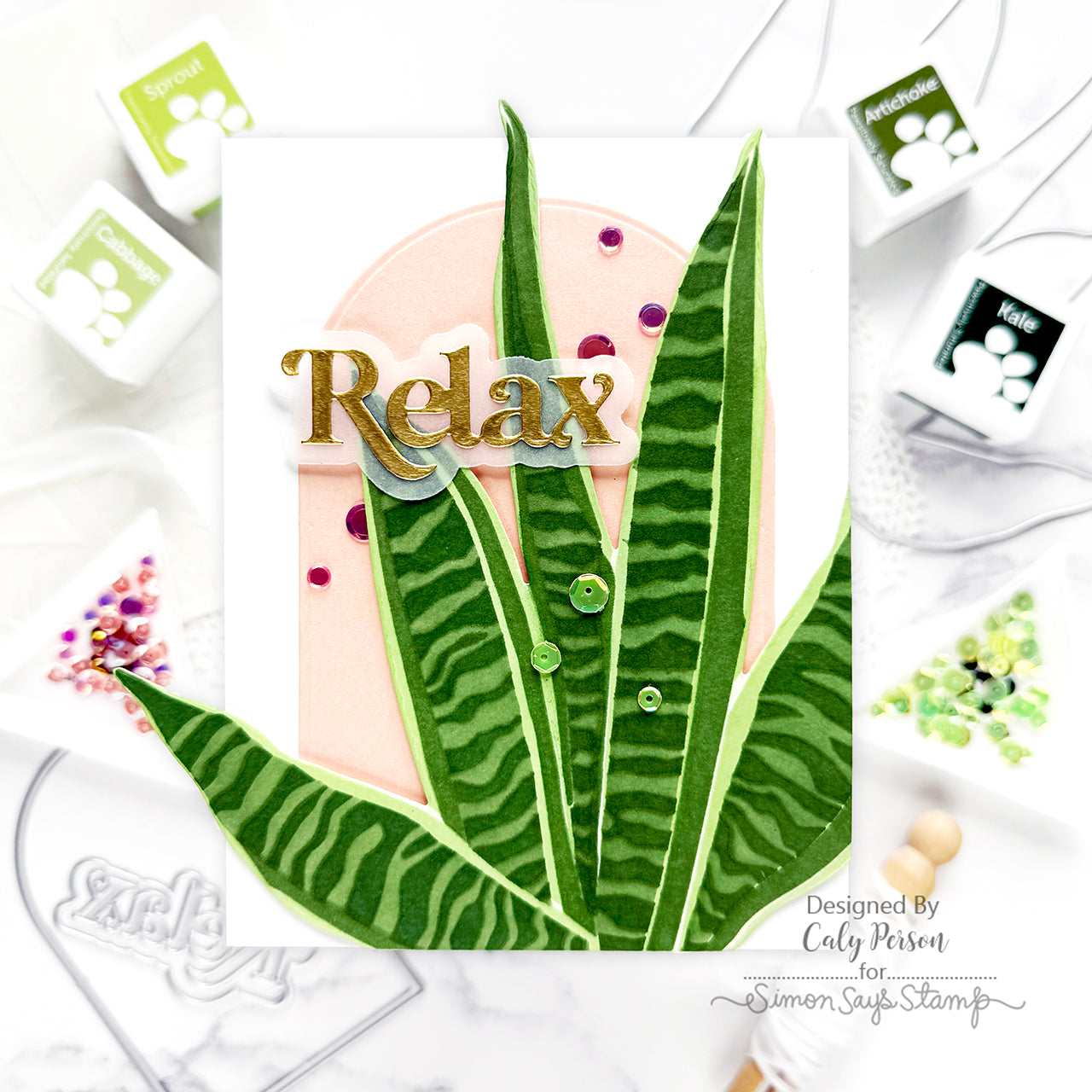 Simon Says Stamp Embellishment Mix Electric Lime 0525el Moments in Time Relax Card | color-code:ALT02