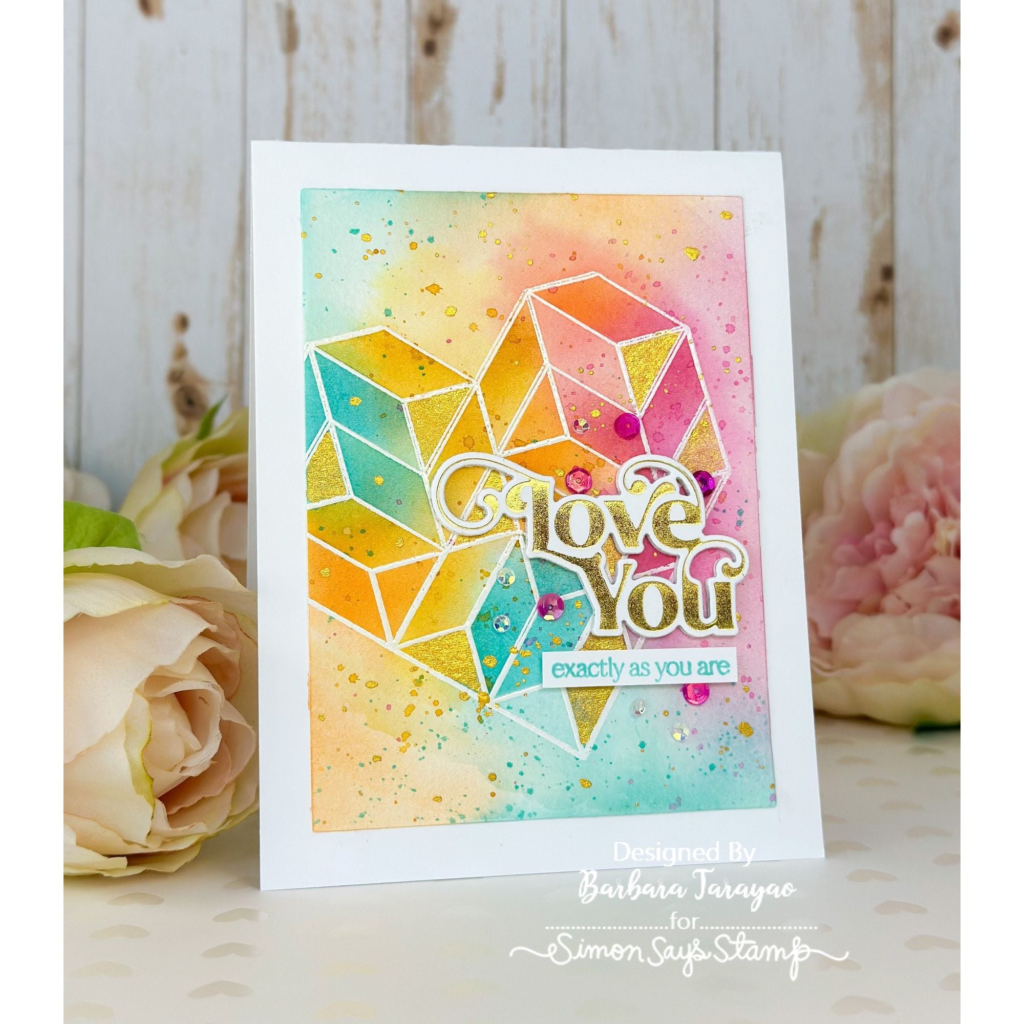 Simon Says Stamp Elegantly Modern Greetings Wafer Dies sssd112830c Dear Friend Love You Card | color-code:ALT06