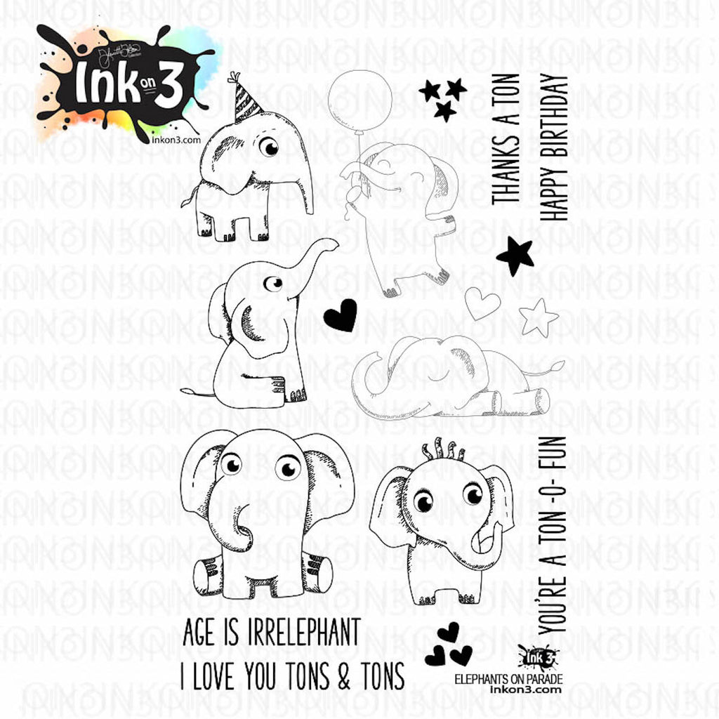 Inkon3 Elephants On Parade Clear Stamps 89959