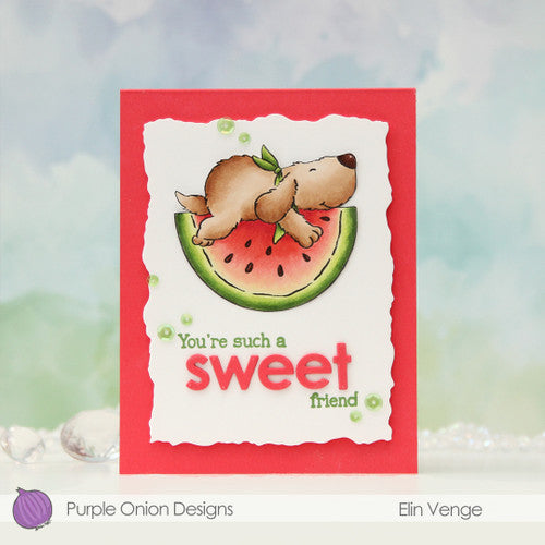 Purple Onion Designs Flappy Watermelon Chill Unmounted Cling Stamp pod5024 sweet friend card