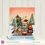 Purple Onion Designs Tofu And Friends Christmas Carol Cling Stamp pod5006 Christmas Carol Singing Card