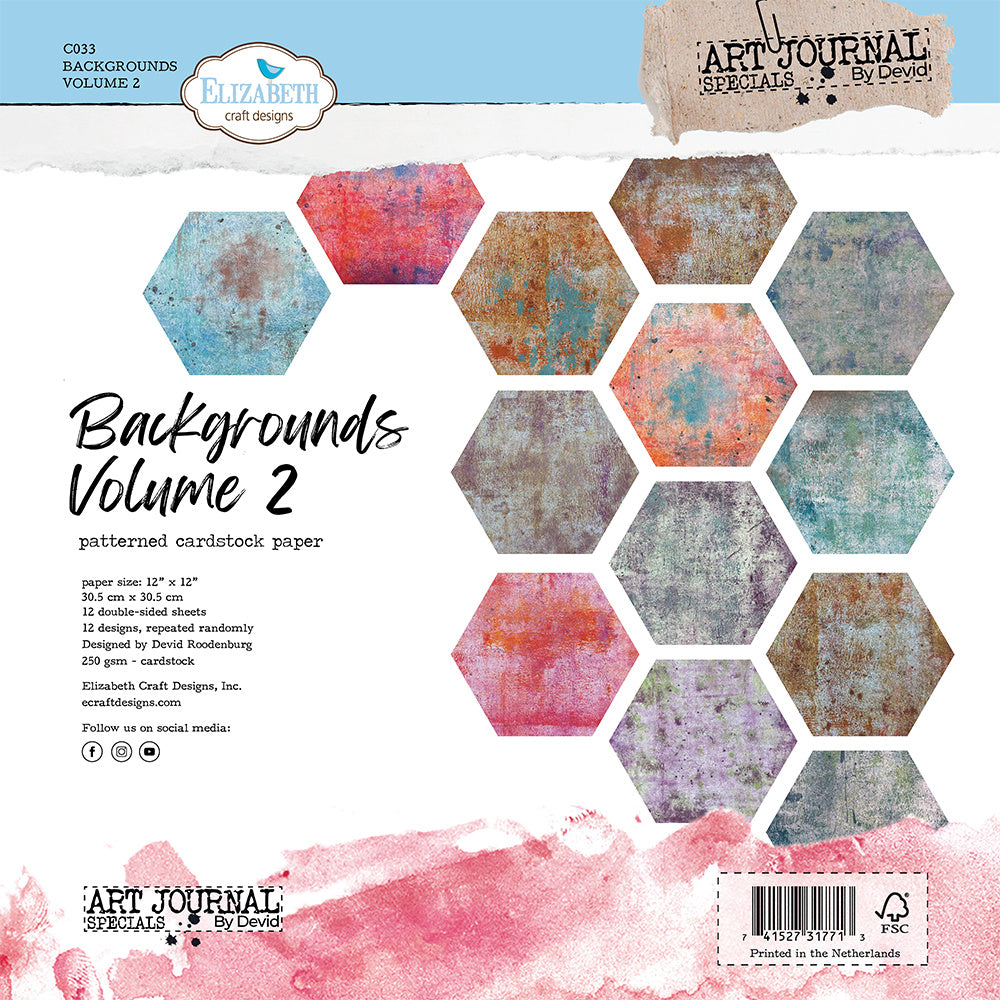 Elizabeth Craft Designs Backgrounds Volume 2 12x12 Paper c033